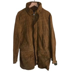 Vintage Nautica 100% Leather Shell Suede 5 Pocket Jacket Brown Men’s Size 40